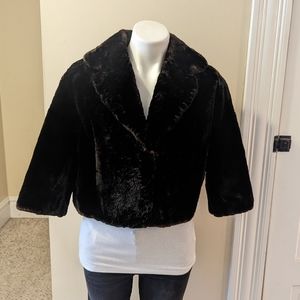 Vintage Langol's Fine Furs dark brown fur cropped coat size small